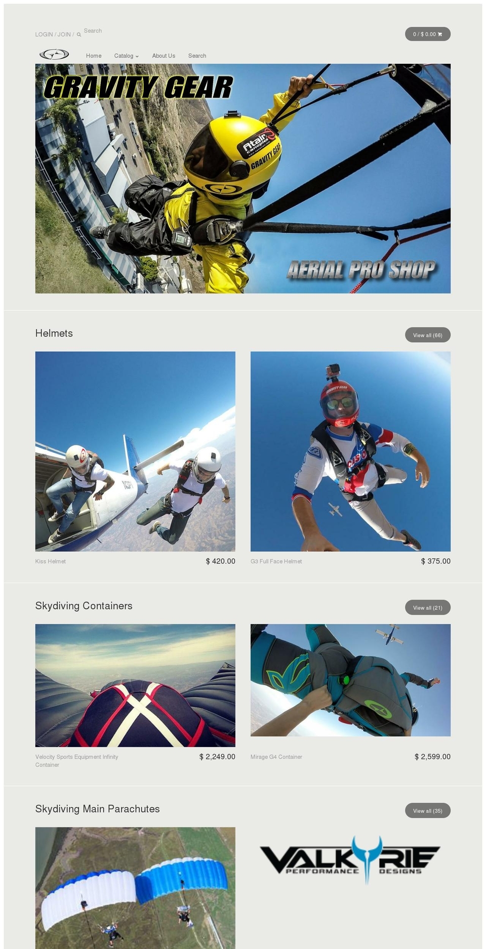 gravitygear.com shopify website screenshot