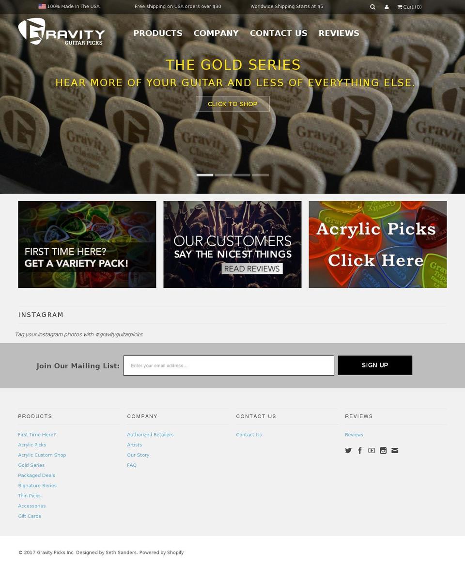 Live 04-26-16 | UploadFix Shopify theme site example gravityguitarpicks.com