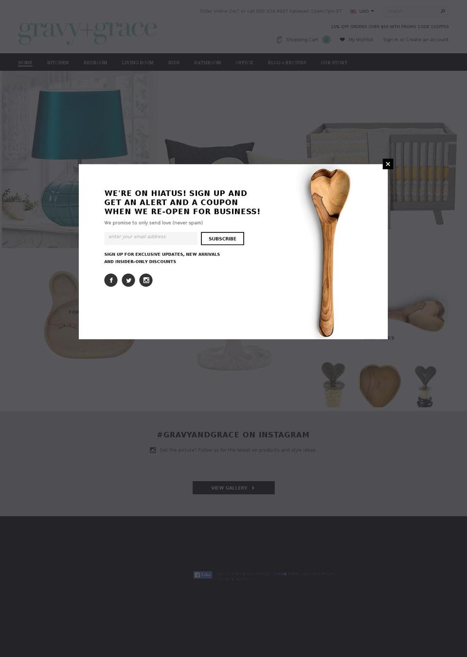 gravyandgrace.com shopify website screenshot