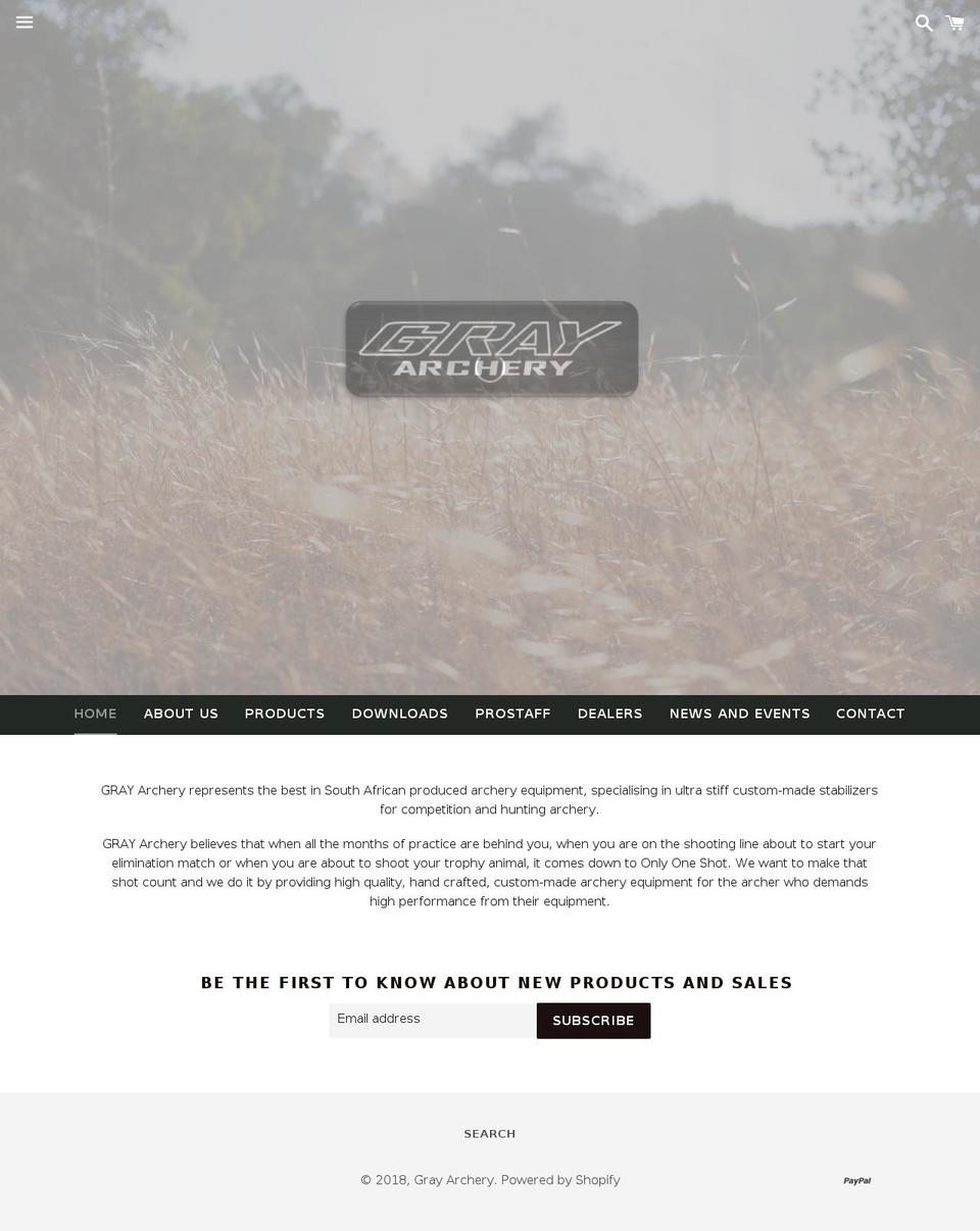 gray-archery.com — Shopify storefront screenshot