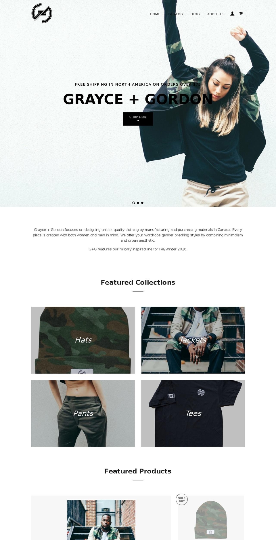 grayceandgordon.com shopify website screenshot