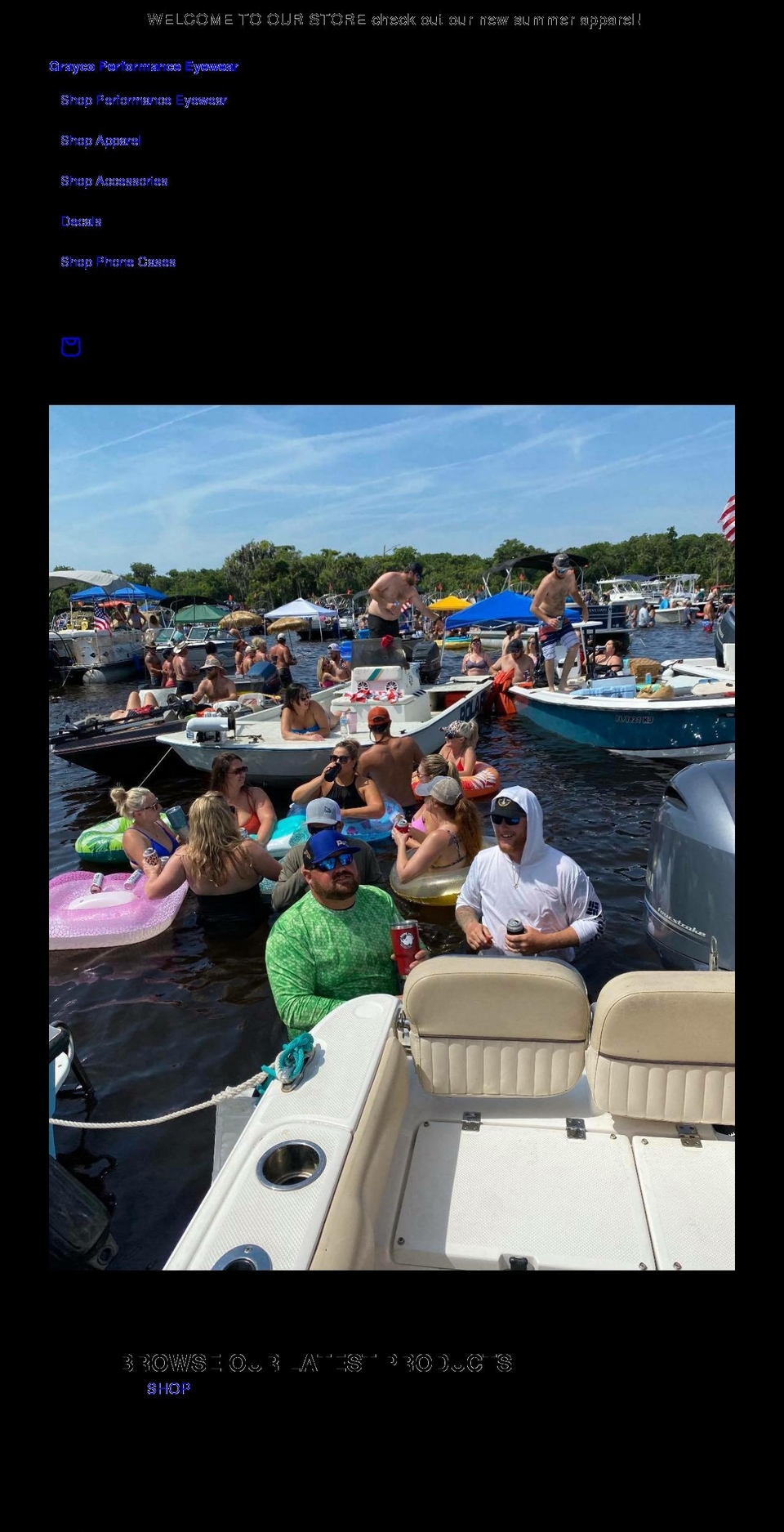 graycoperformanceeyewear.com shopify website screenshot