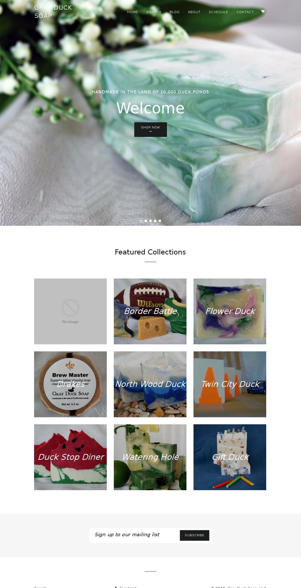 grayducksoap.us shopify website screenshot