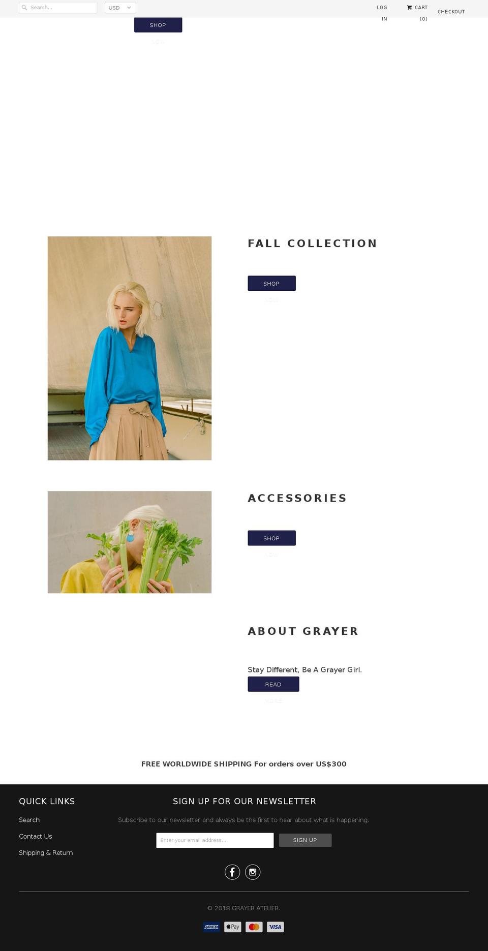 grayeratelier.com shopify website screenshot