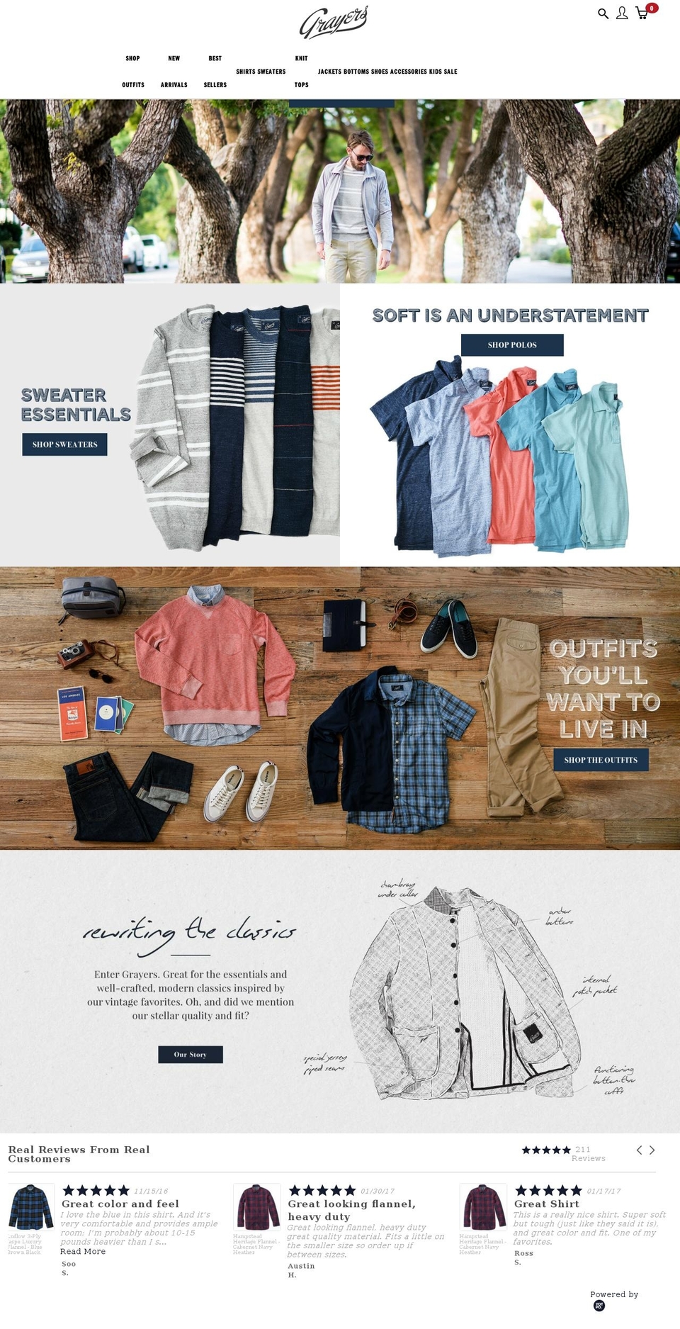 grayers.com shopify website screenshot