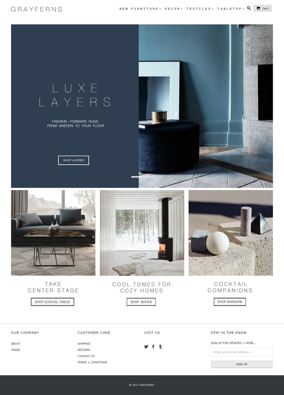 grayferns.com shopify website screenshot