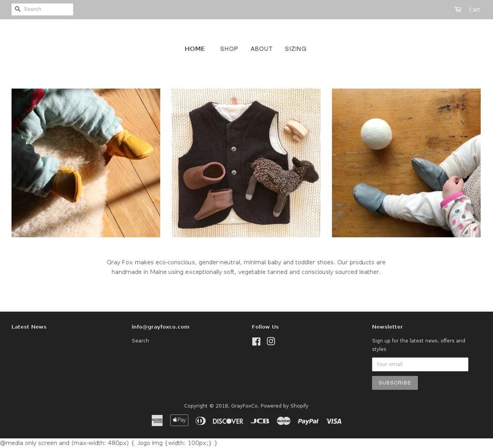 grayfoxco.com shopify website screenshot