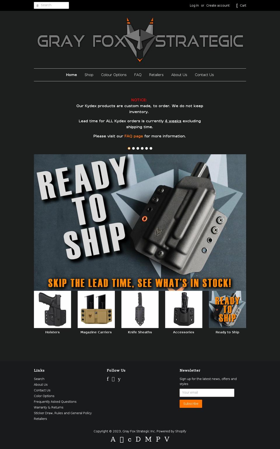 grayfoxstrategic.ca shopify website screenshot