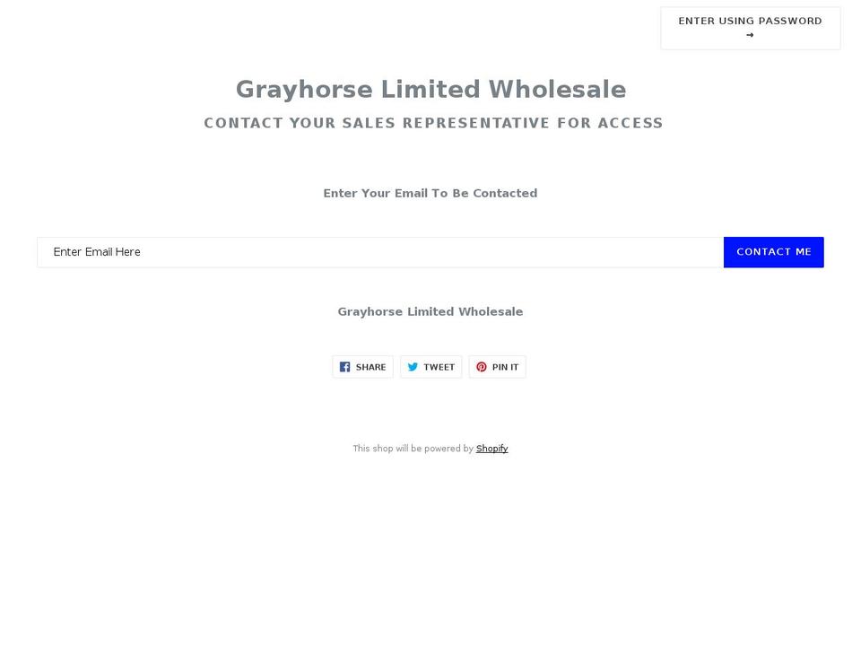 grayhorselimited.com — Shopify storefront screenshot