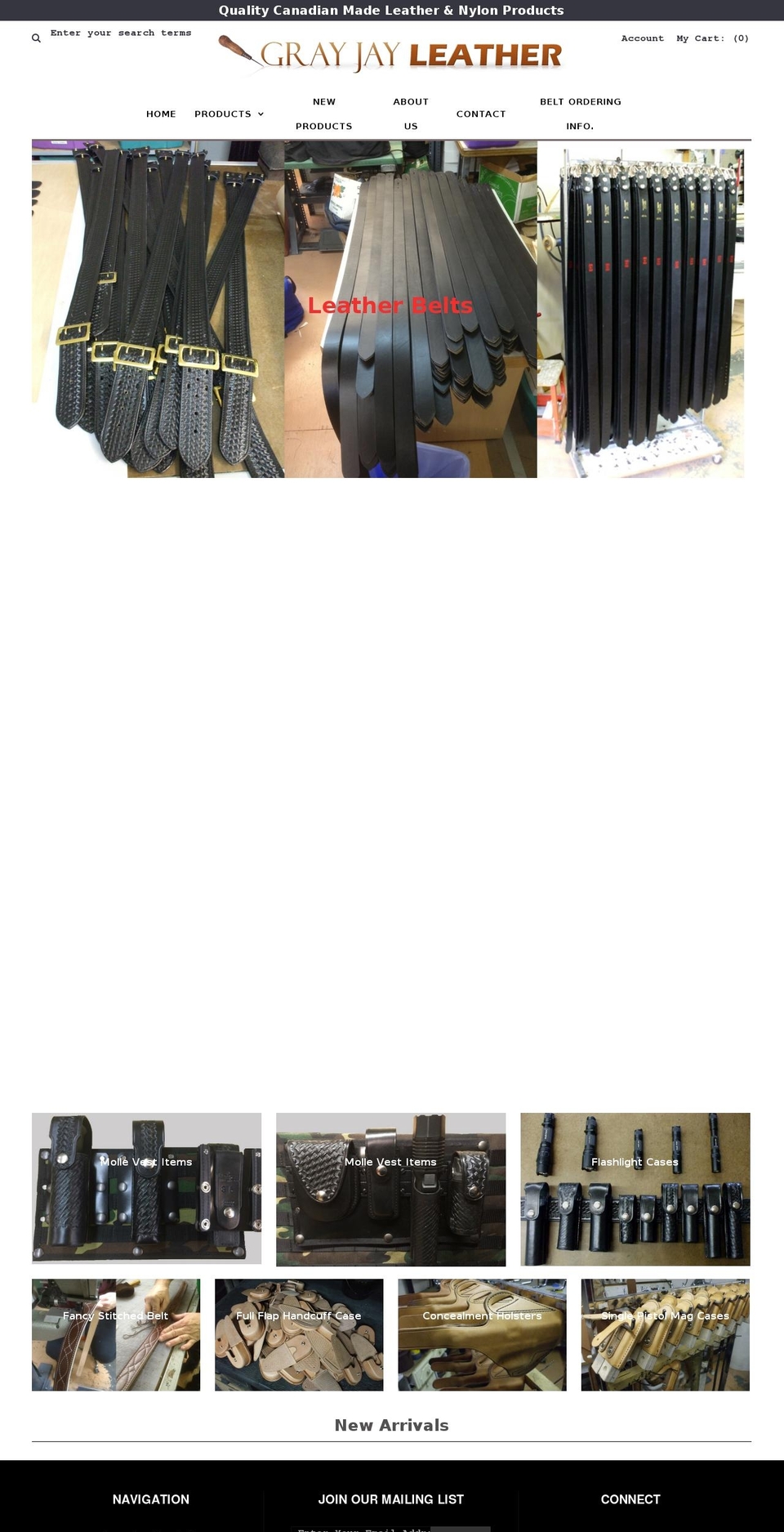 grayjayleather.com shopify website screenshot