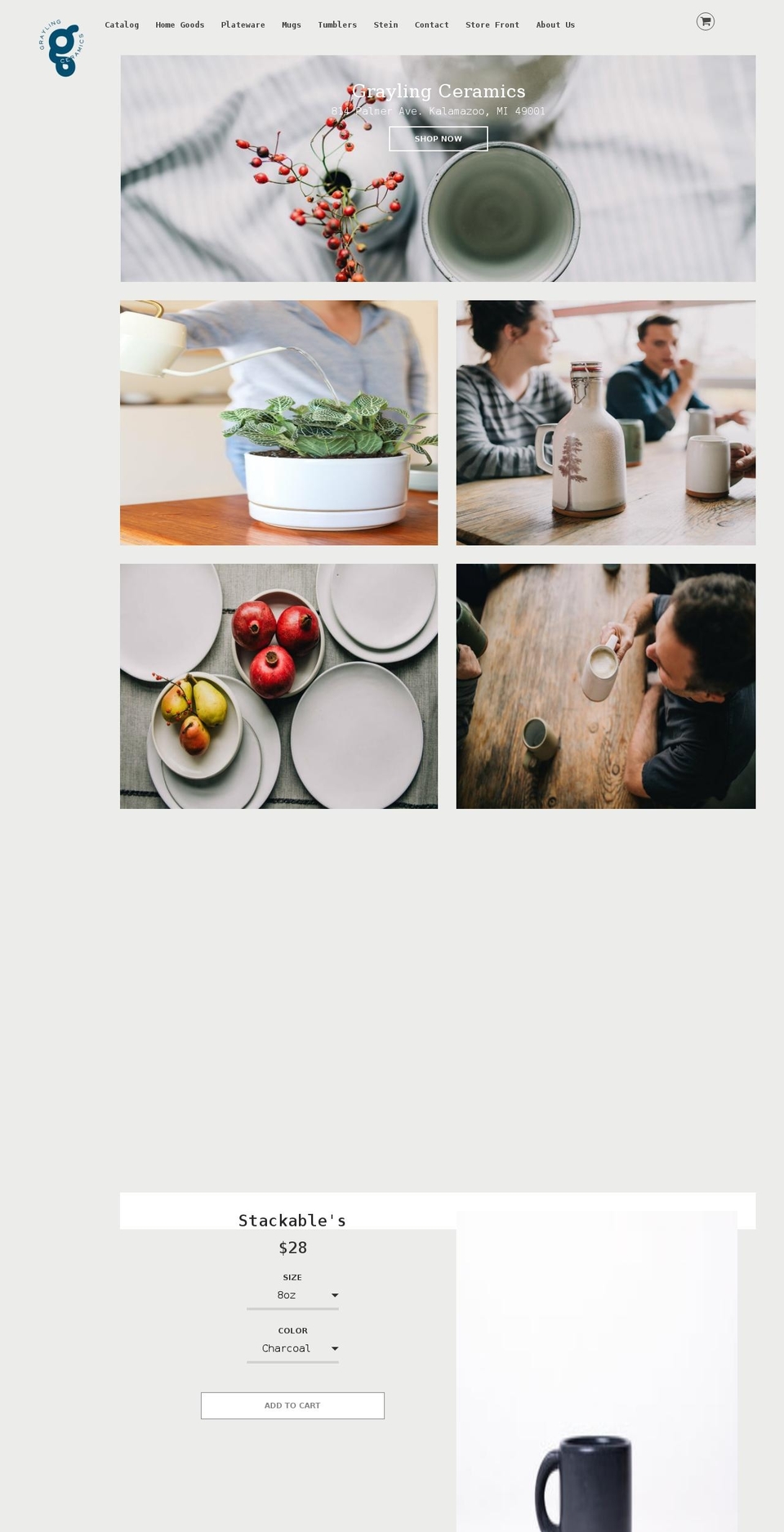graylingceramics.com shopify website screenshot
