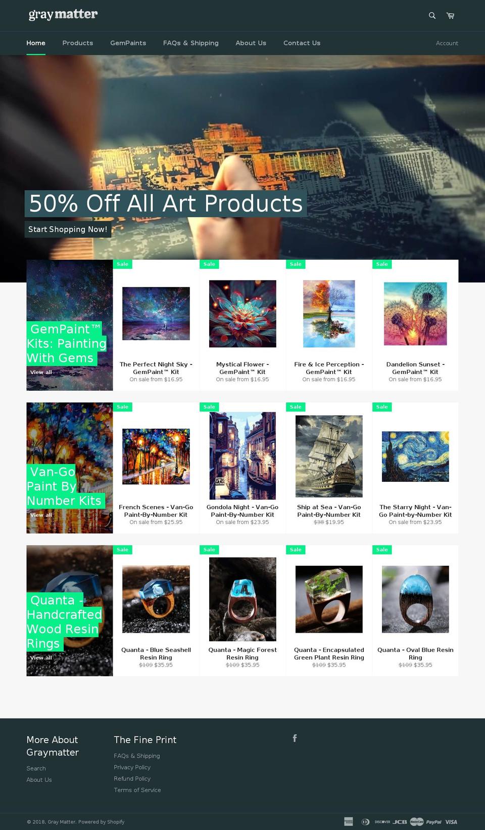 GrayMatter Shopify theme site example graymattergifts.com