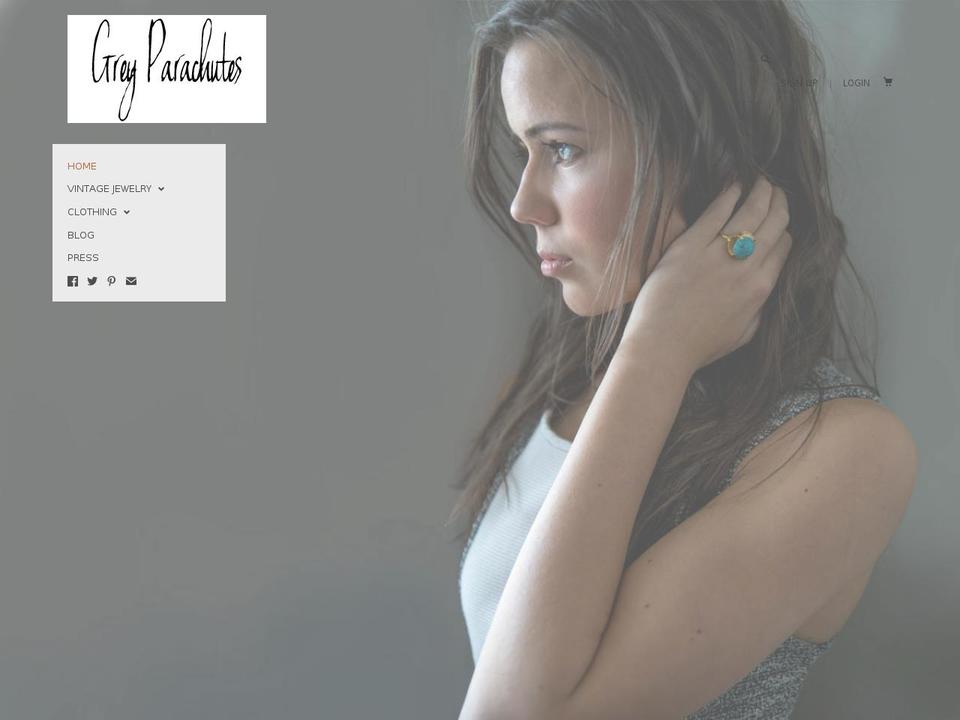 grayparachutes.com shopify website screenshot