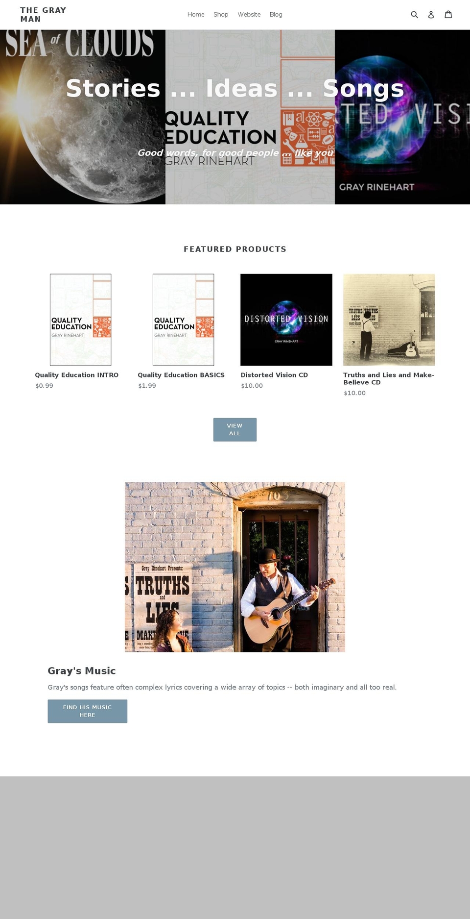 grayrinehart.com shopify website screenshot