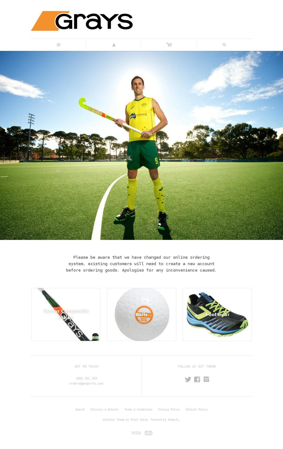 grayshockey.com.au shopify website screenshot