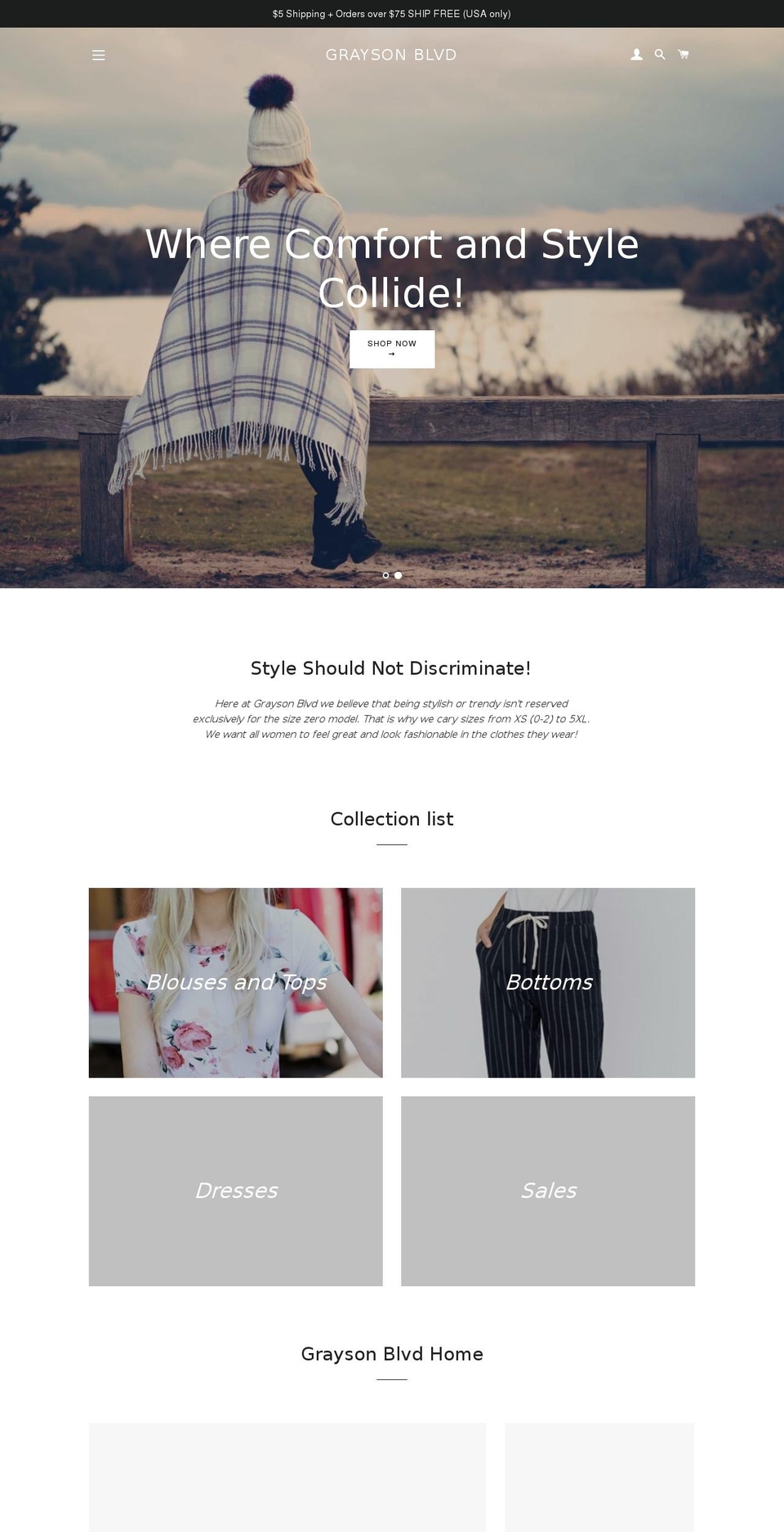 graysonblvd.com — Shopify storefront screenshot
