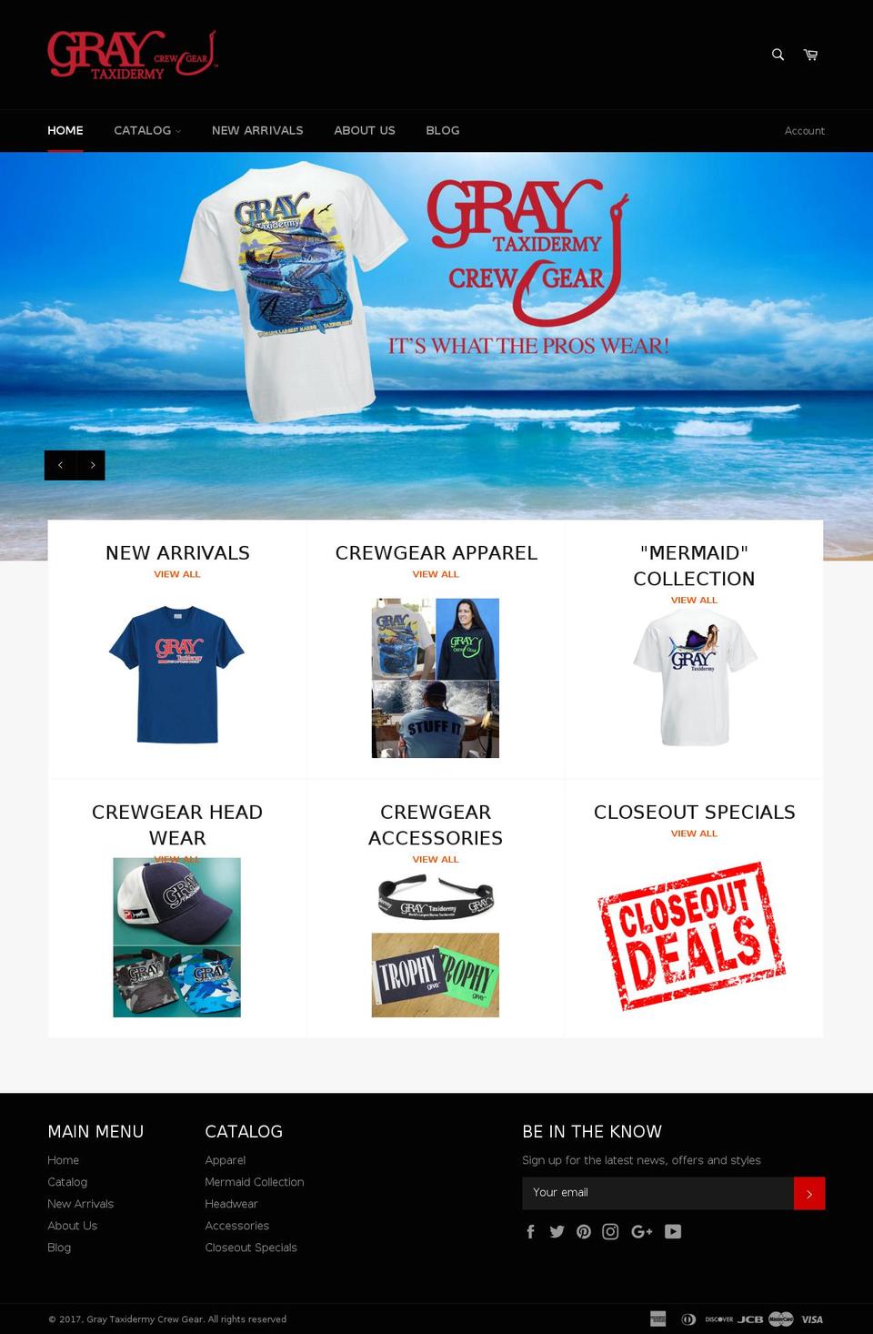 graytaxidermycrewgear.com shopify website screenshot