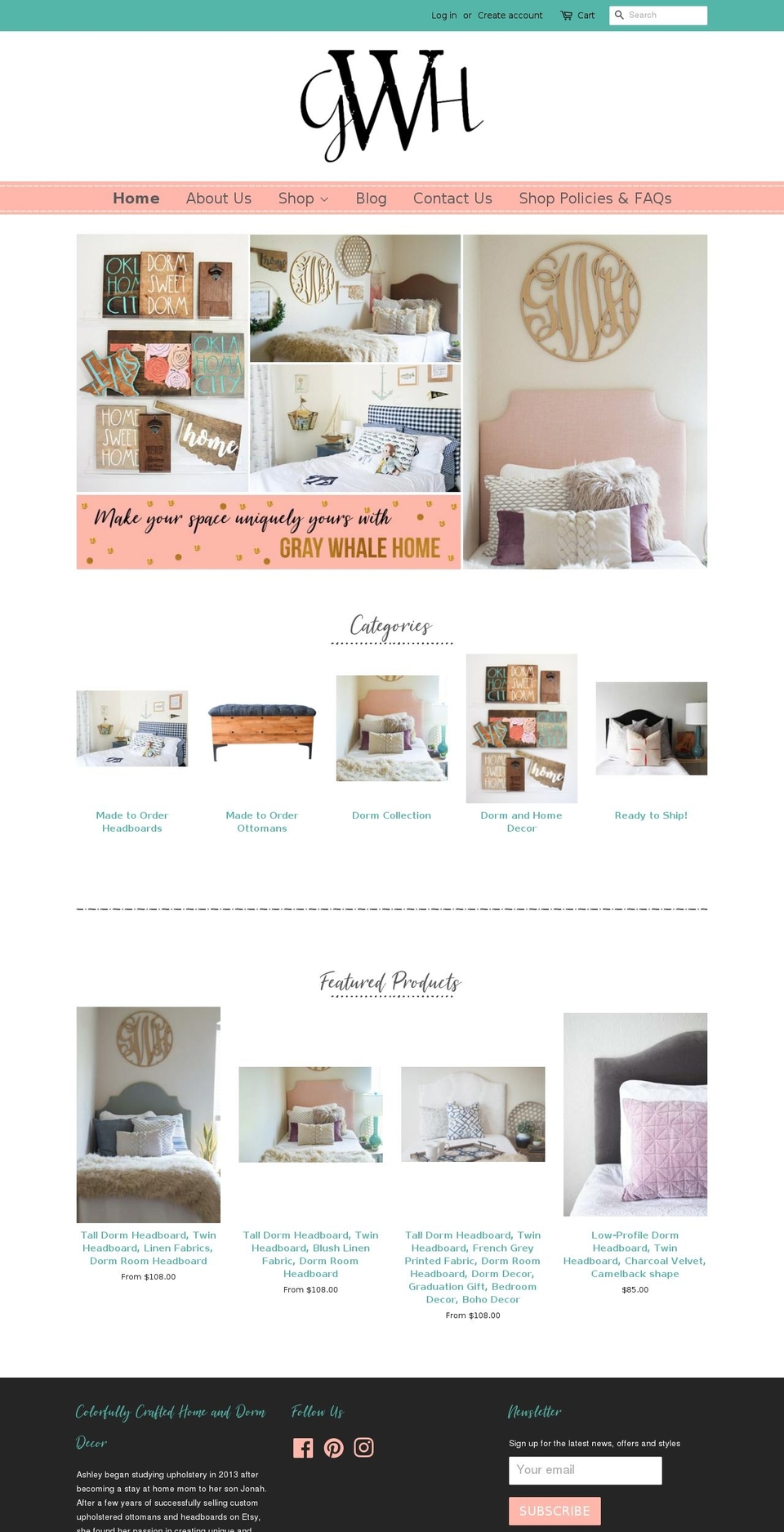 graywhalehome.com — Shopify storefront screenshot