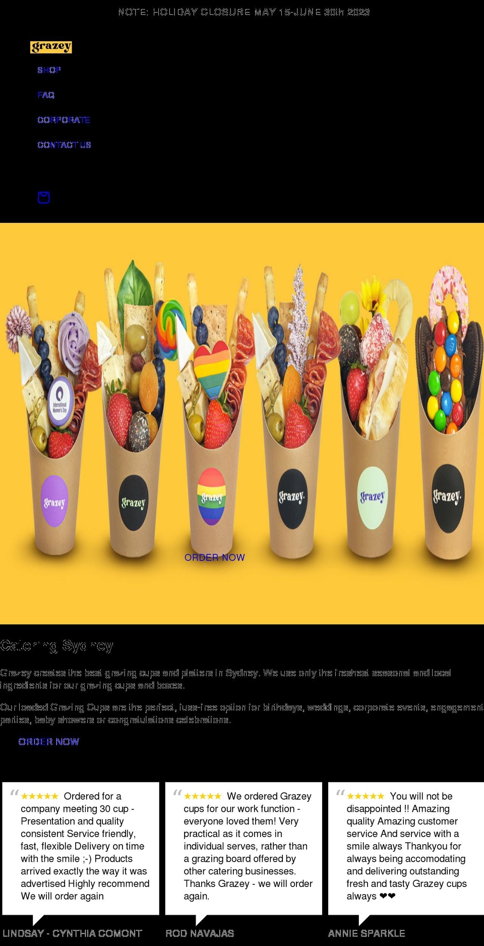 grazey.com.au shopify website screenshot