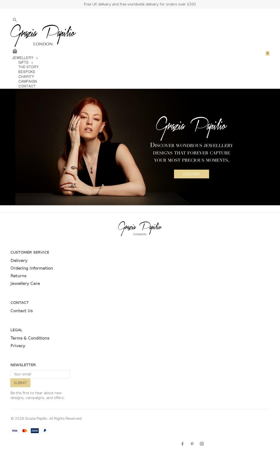 jasper-v1-3-6 Shopify theme site example graziapapilio.com