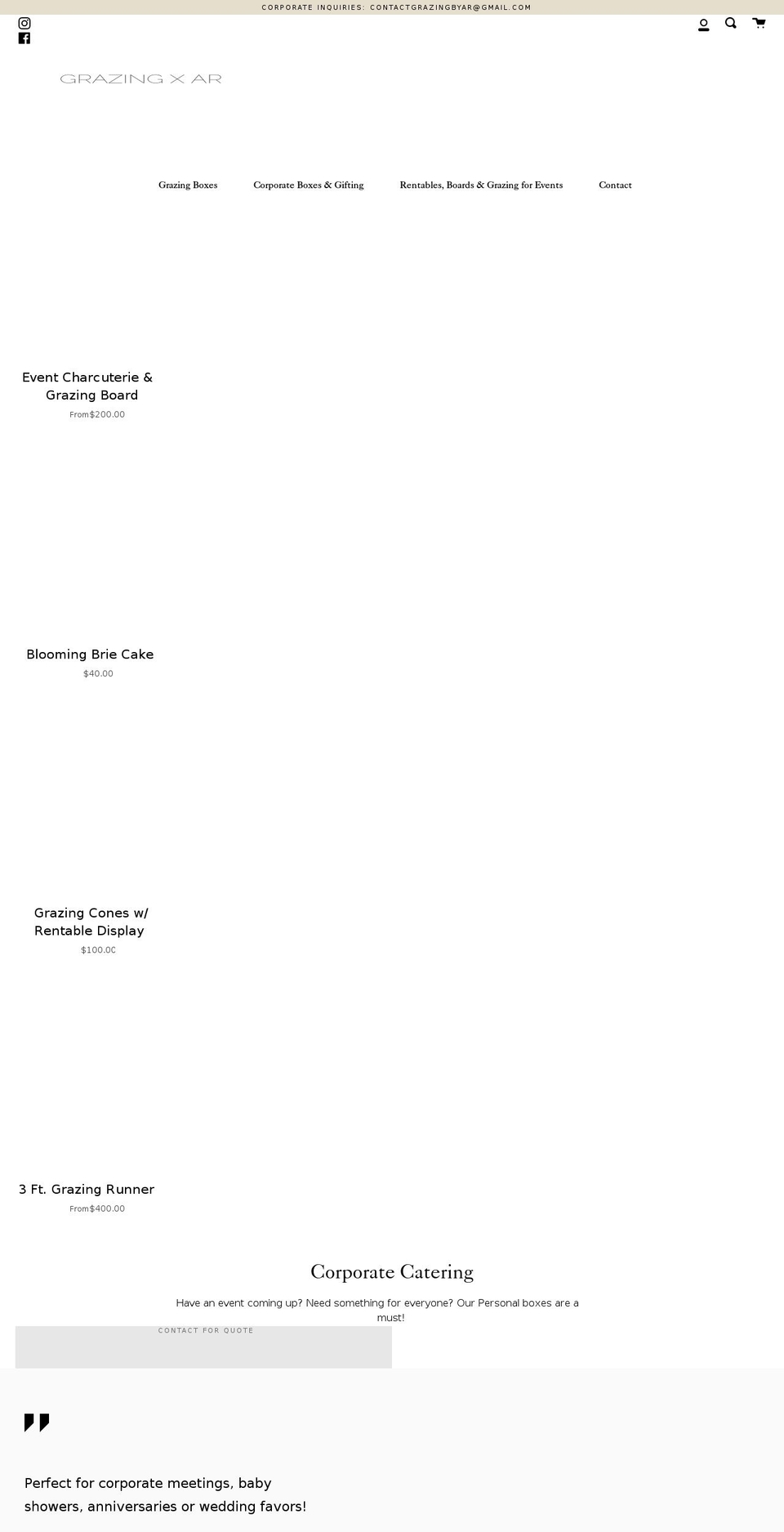 grazingbyar.com shopify website screenshot