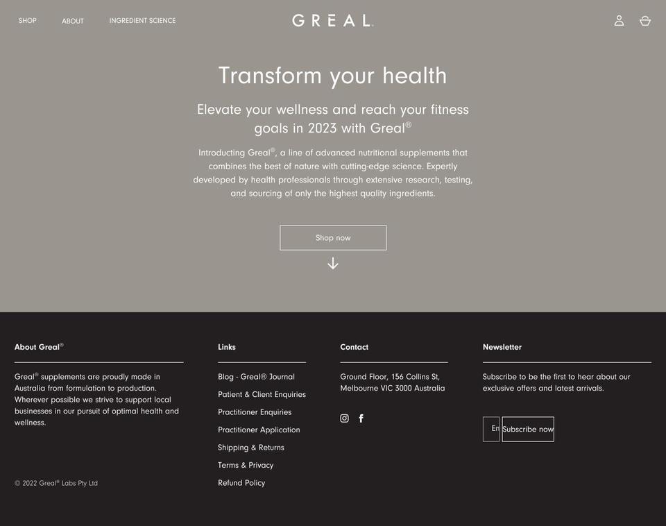 greal.co shopify website screenshot