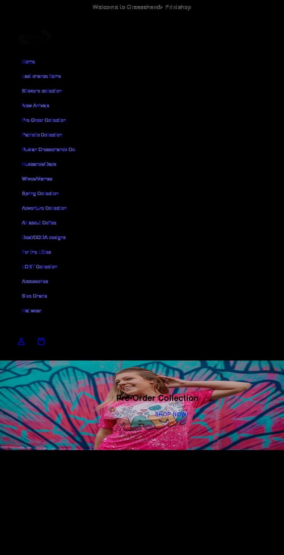 greasehandzprintshop.com shopify website screenshot