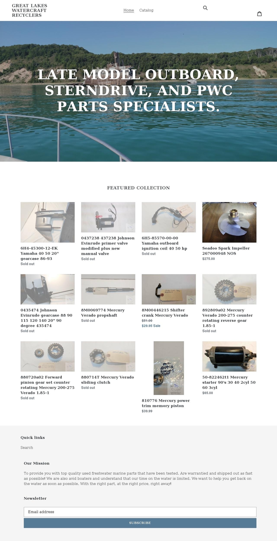 great-lakes-watercraft-recyclers.myshopify.com shopify website screenshot