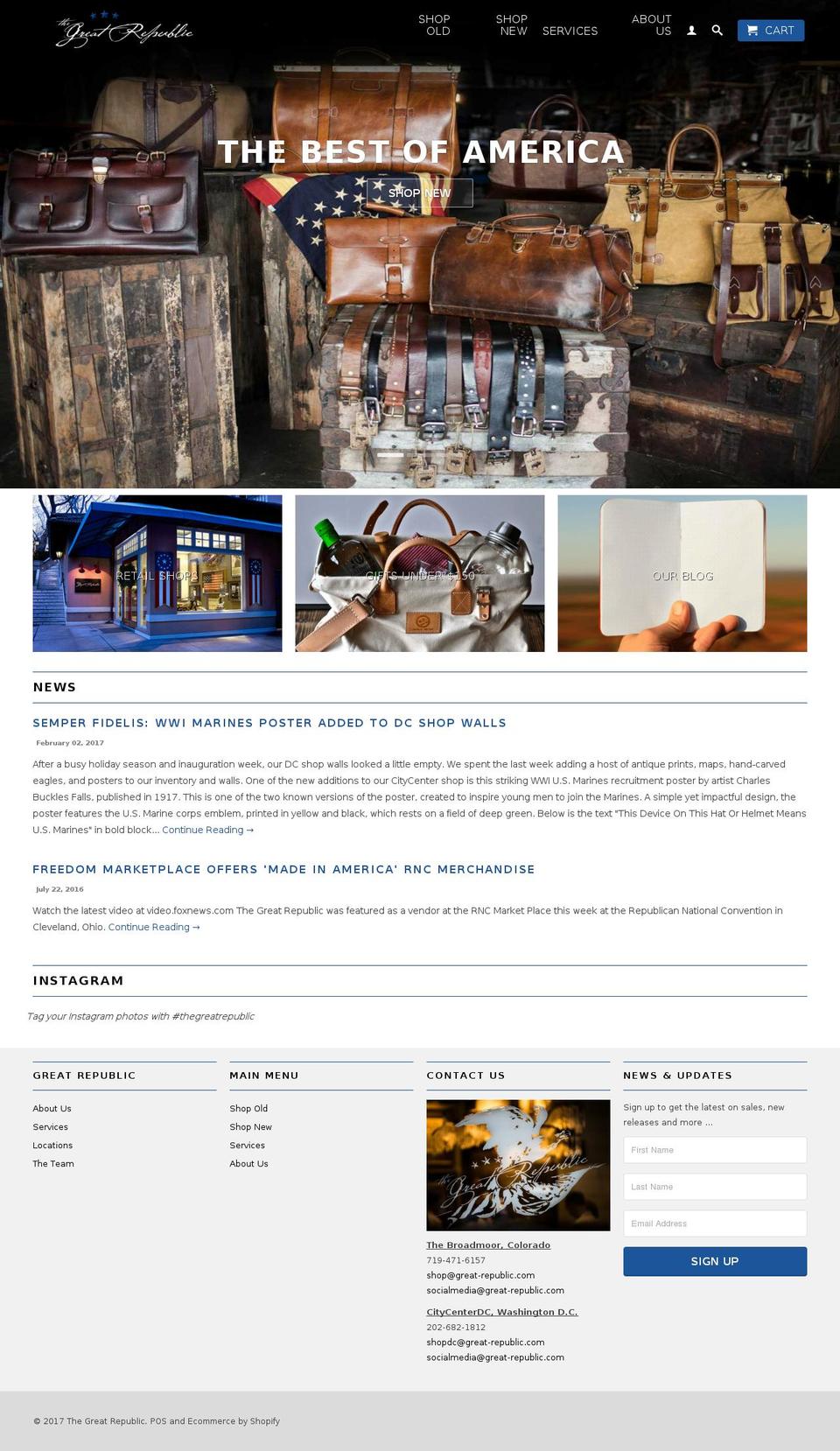 great-republic.com shopify website screenshot
