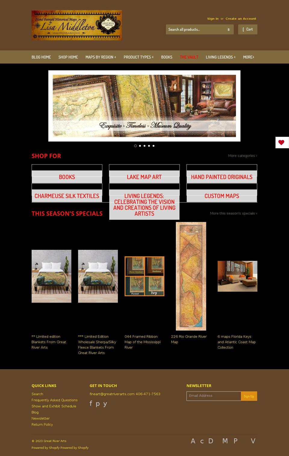great-river-arts.myshopify.com shopify website screenshot