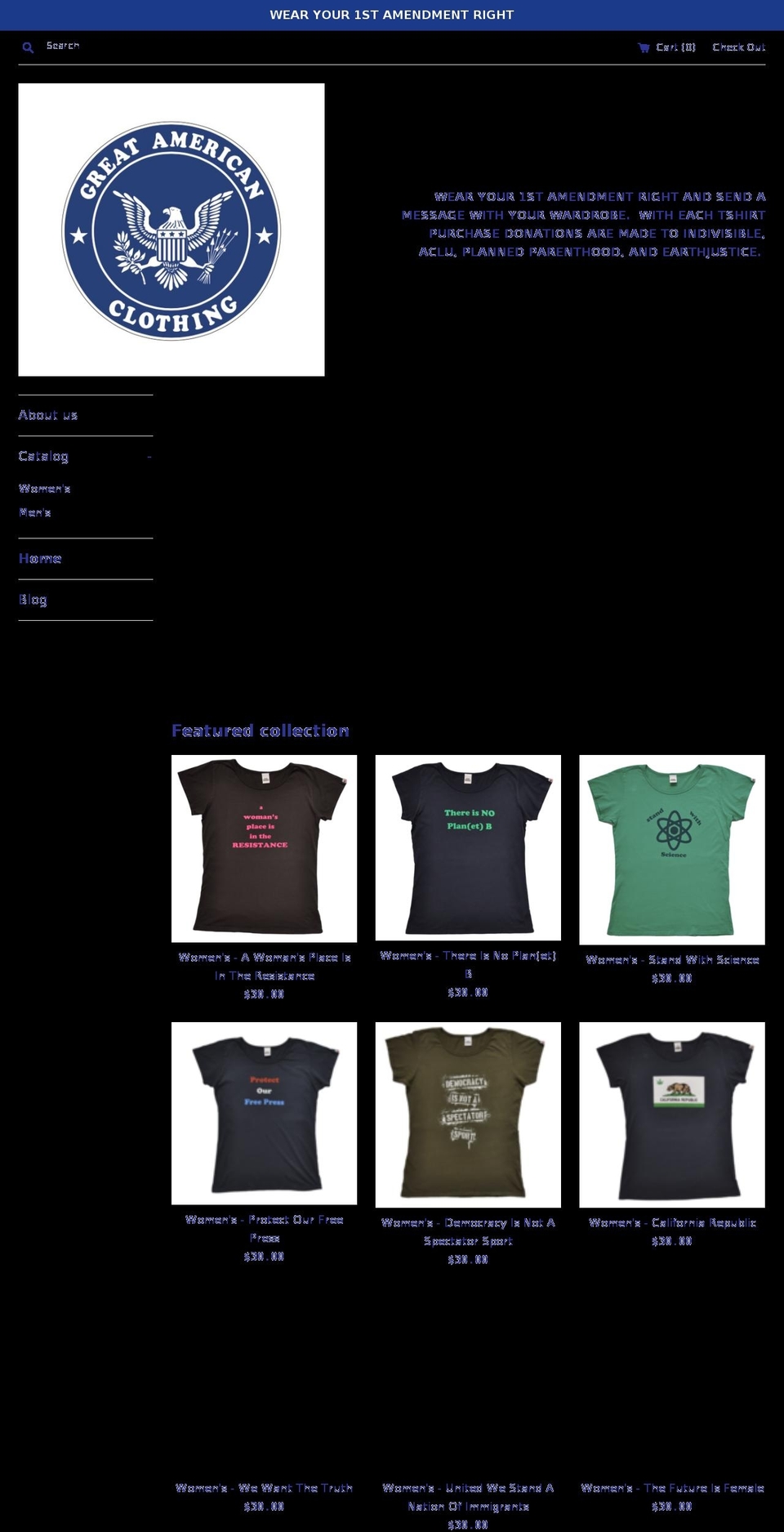greatamericanclothing.com — Shopify storefront screenshot