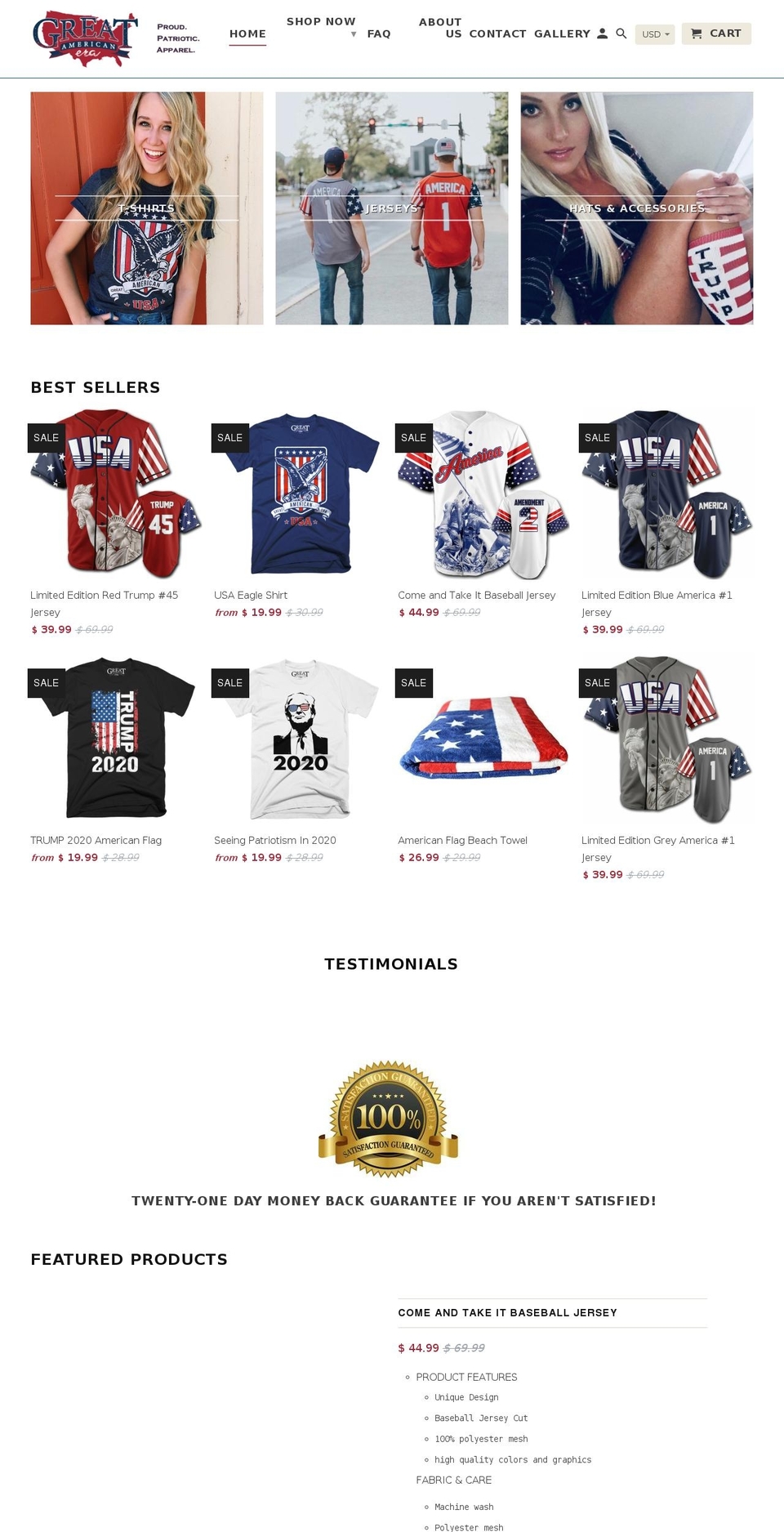 greatamericanera.com shopify website screenshot
