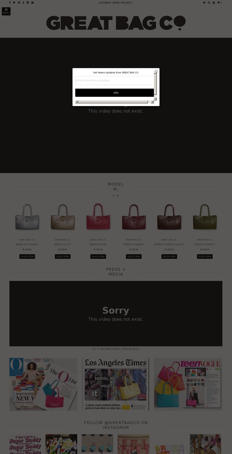 greatbagco.com — Shopify storefront screenshot