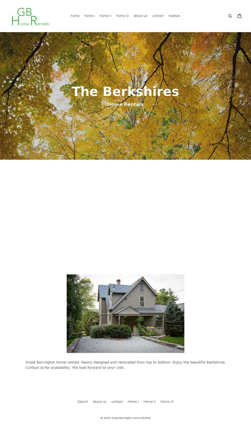 greatbarringtonhomerentals.com — Shopify storefront screenshot