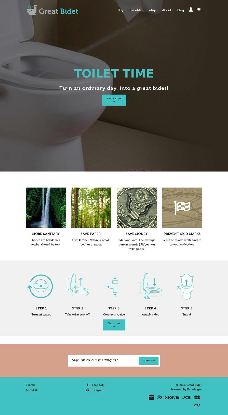 greatbidet.com — Shopify storefront screenshot