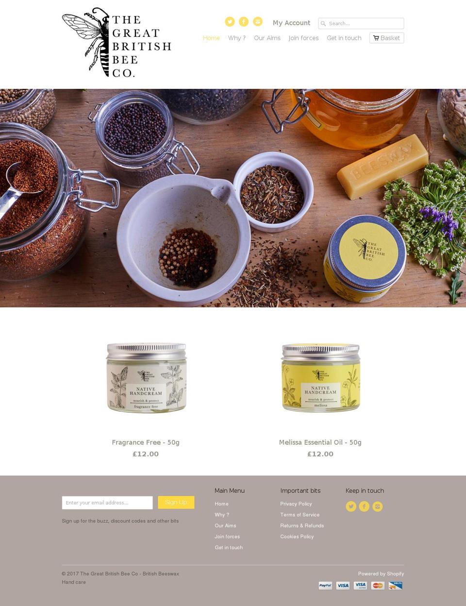 greatbritishbeeco.com shopify website screenshot