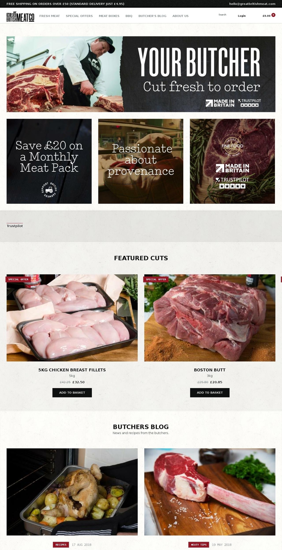 greatbritishmeat.com shopify website screenshot