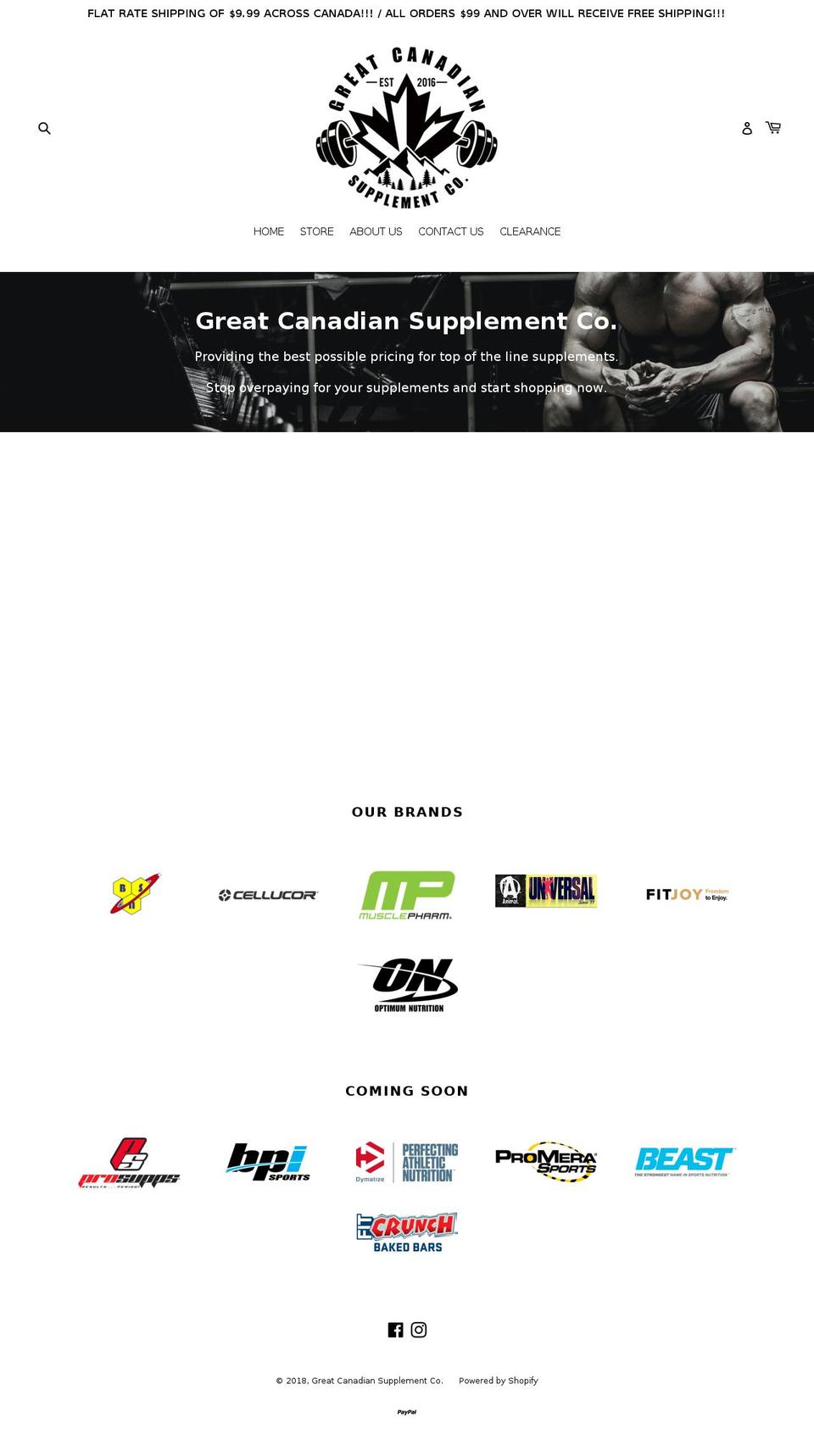 greatcanadiansupplementco.ca shopify website screenshot