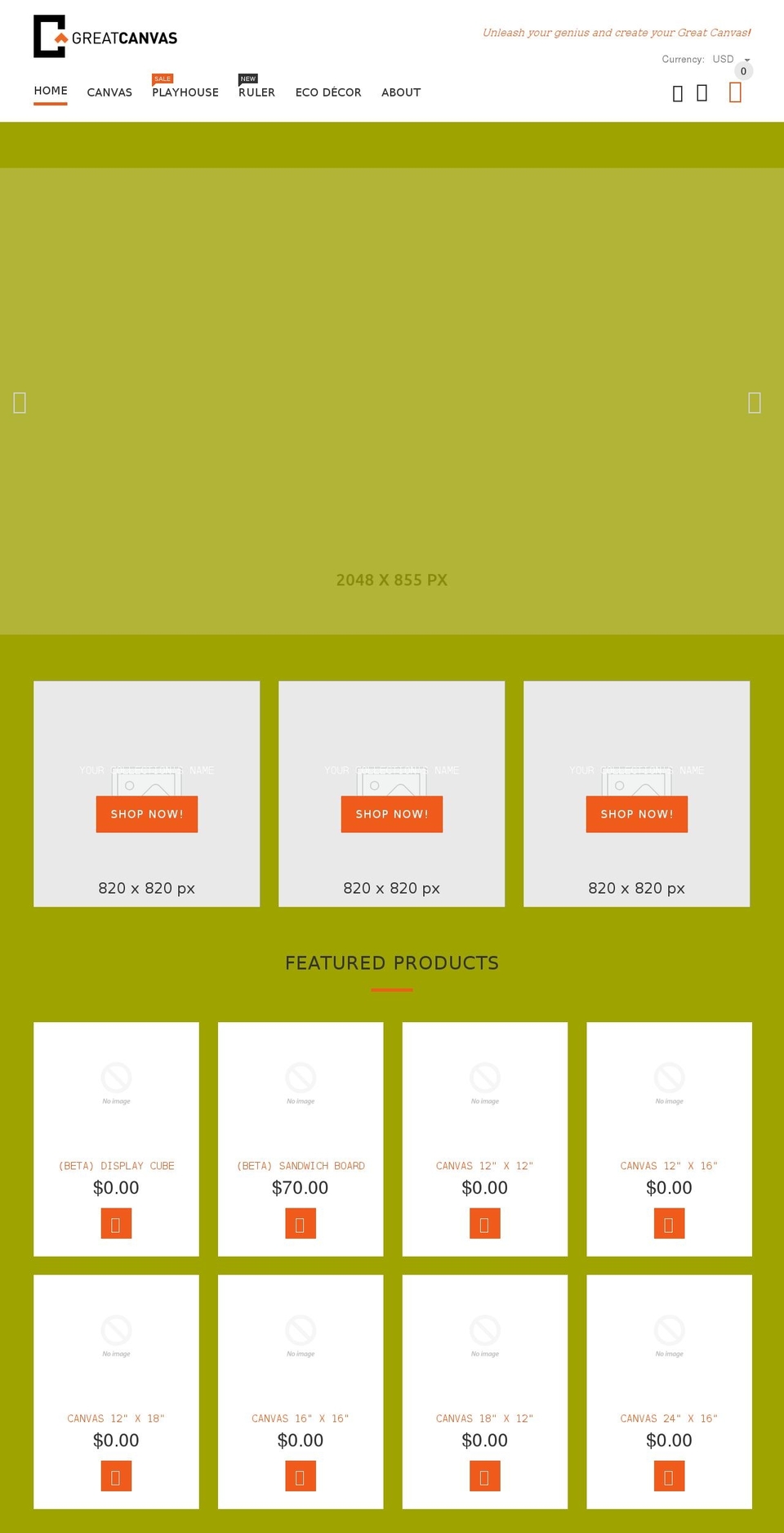 greatcanvas.com shopify website screenshot