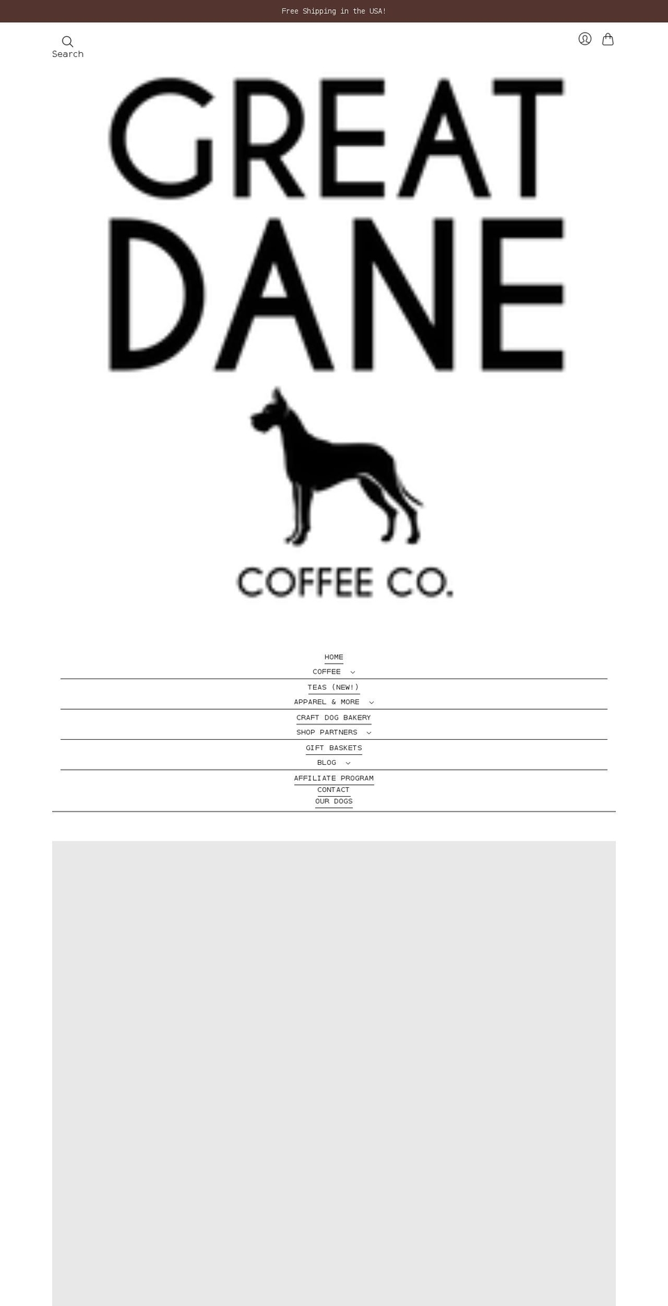 greatdanecoffeecompany.com shopify website screenshot
