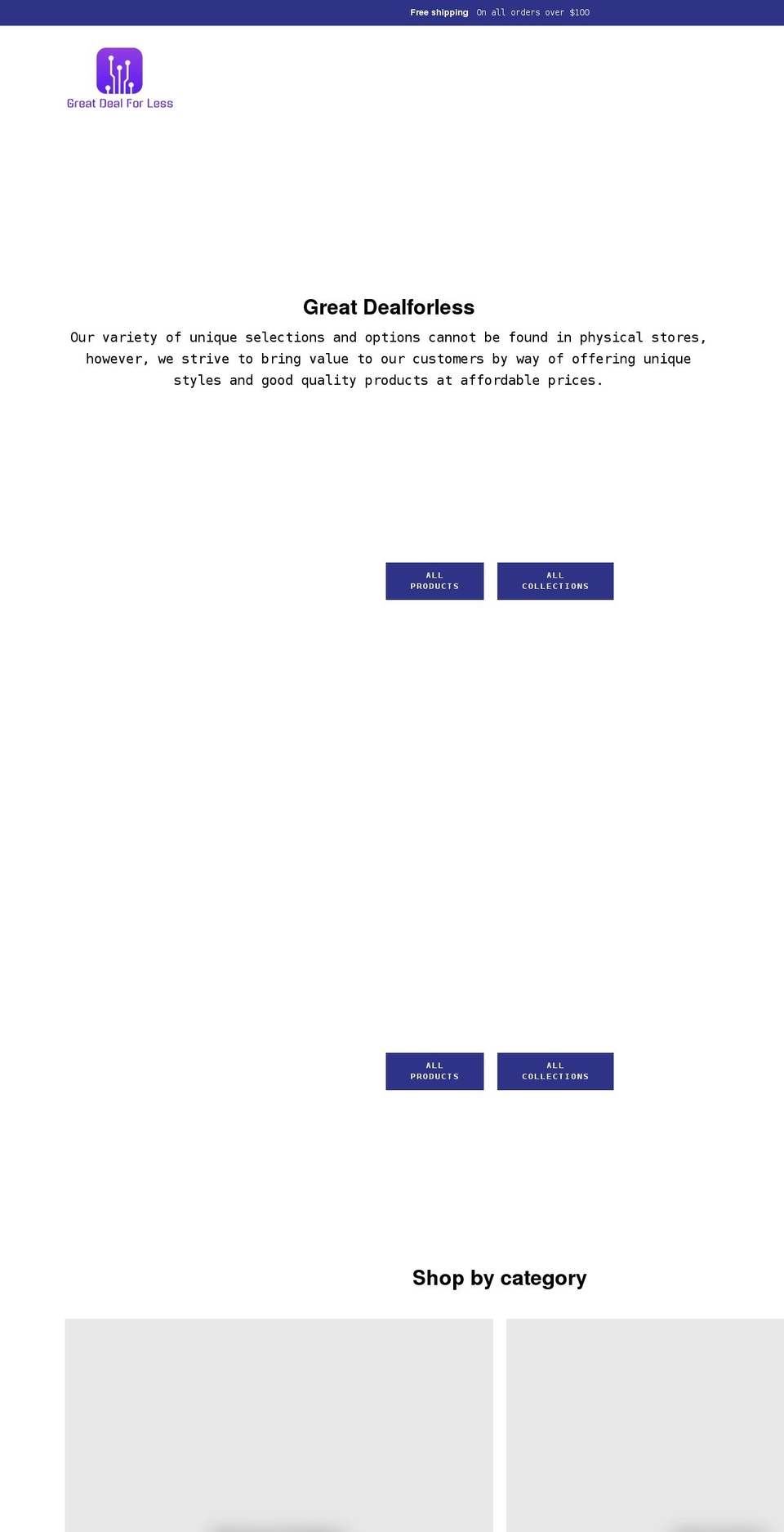 greatdealforless.com shopify website screenshot