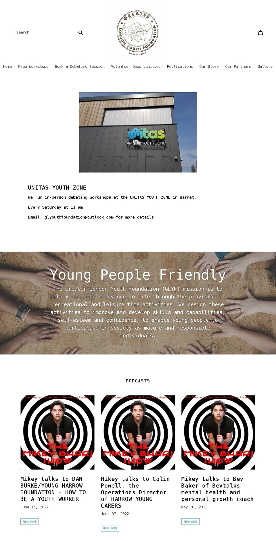 greater-london-youth-foundation.myshopify.com shopify website screenshot