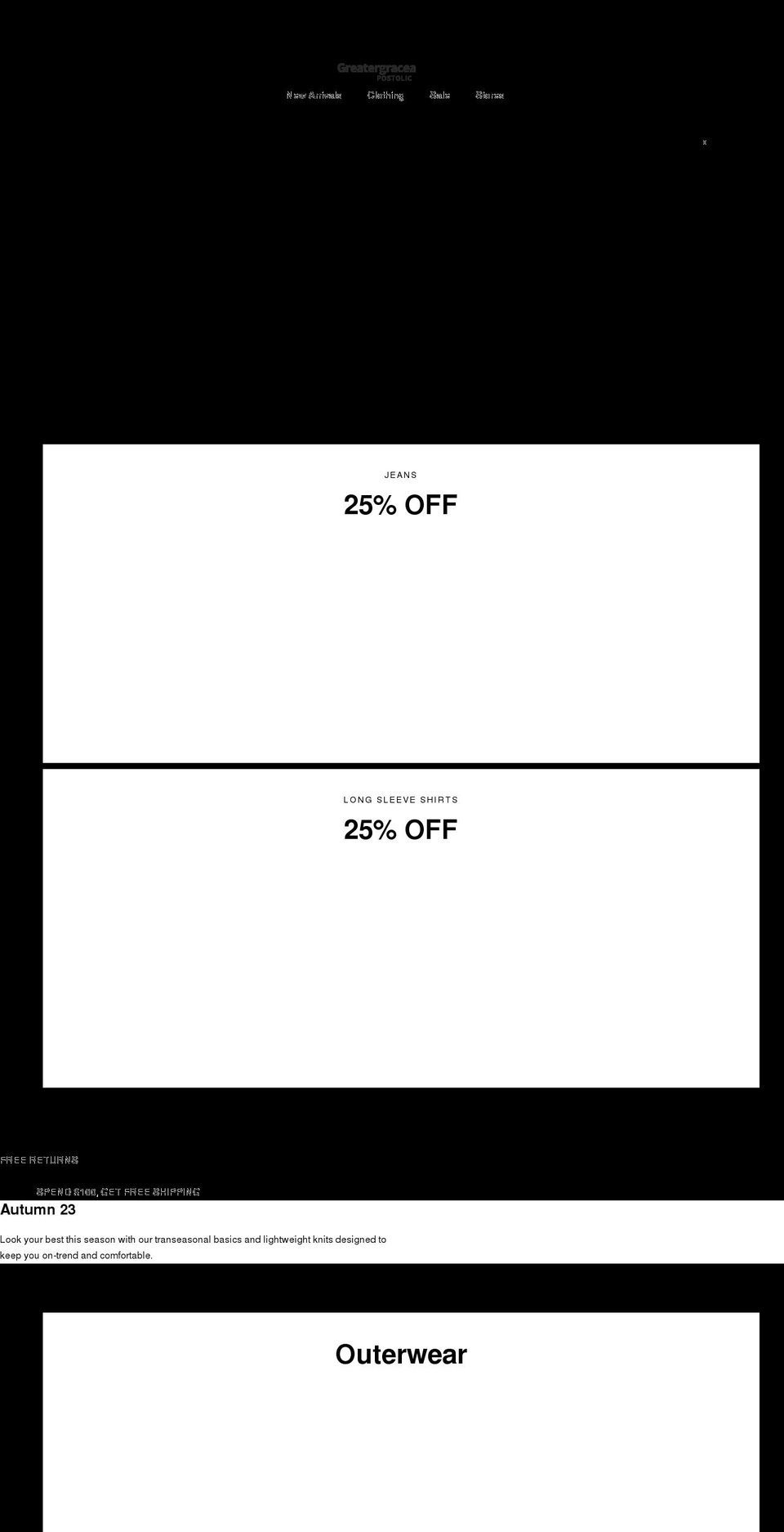 greatergraceapostolic.com shopify website screenshot