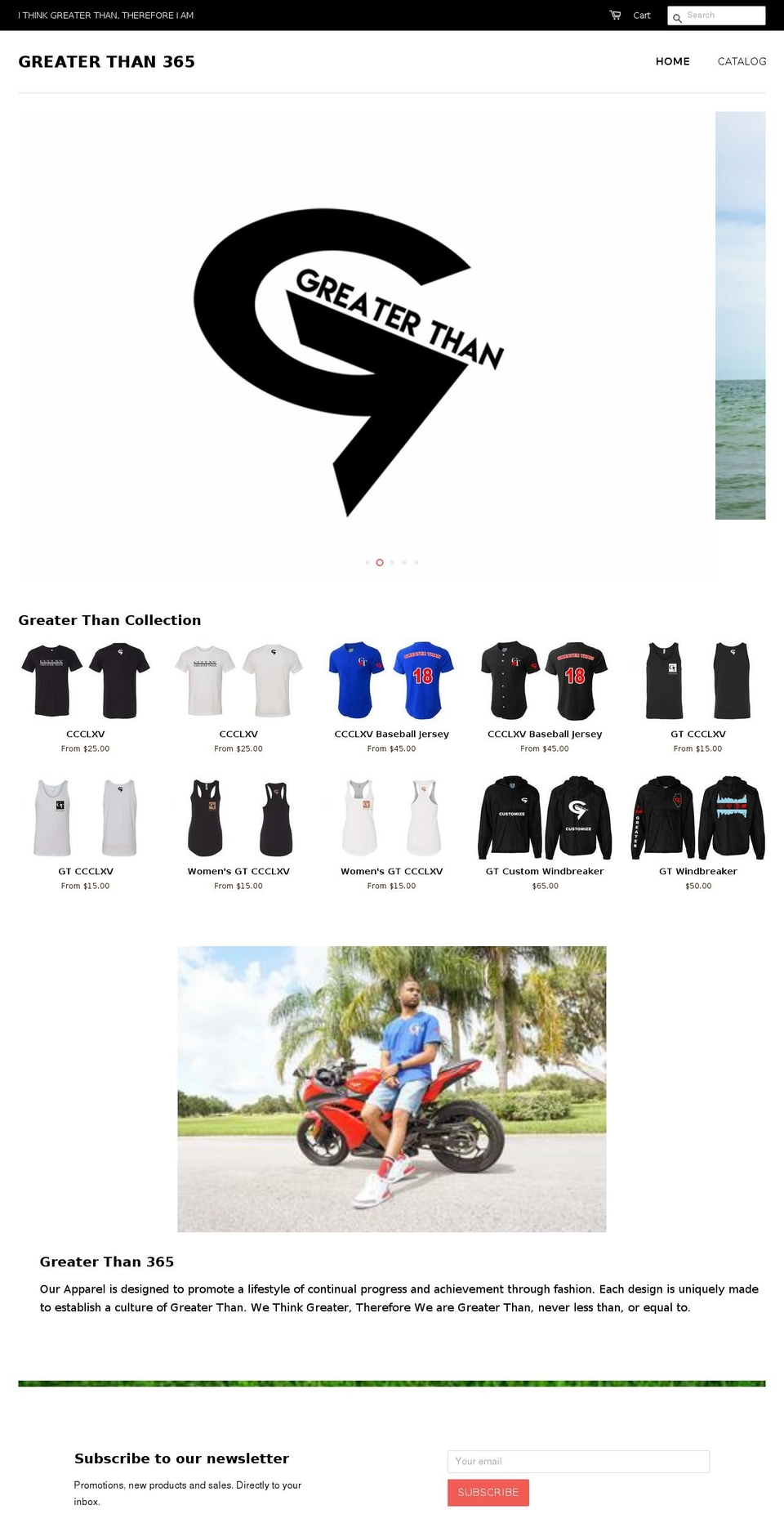 greaterthan365.com — Shopify storefront screenshot