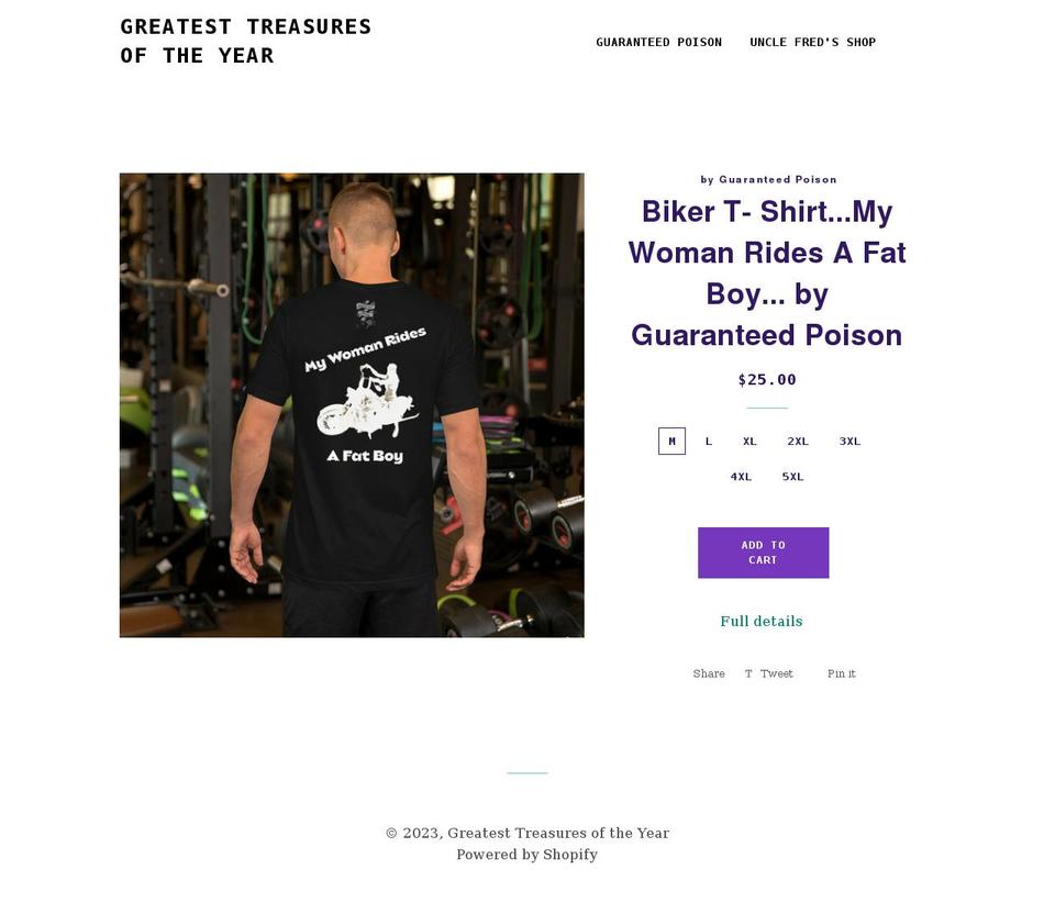 greatesttreasuresoftheyear.com shopify website screenshot