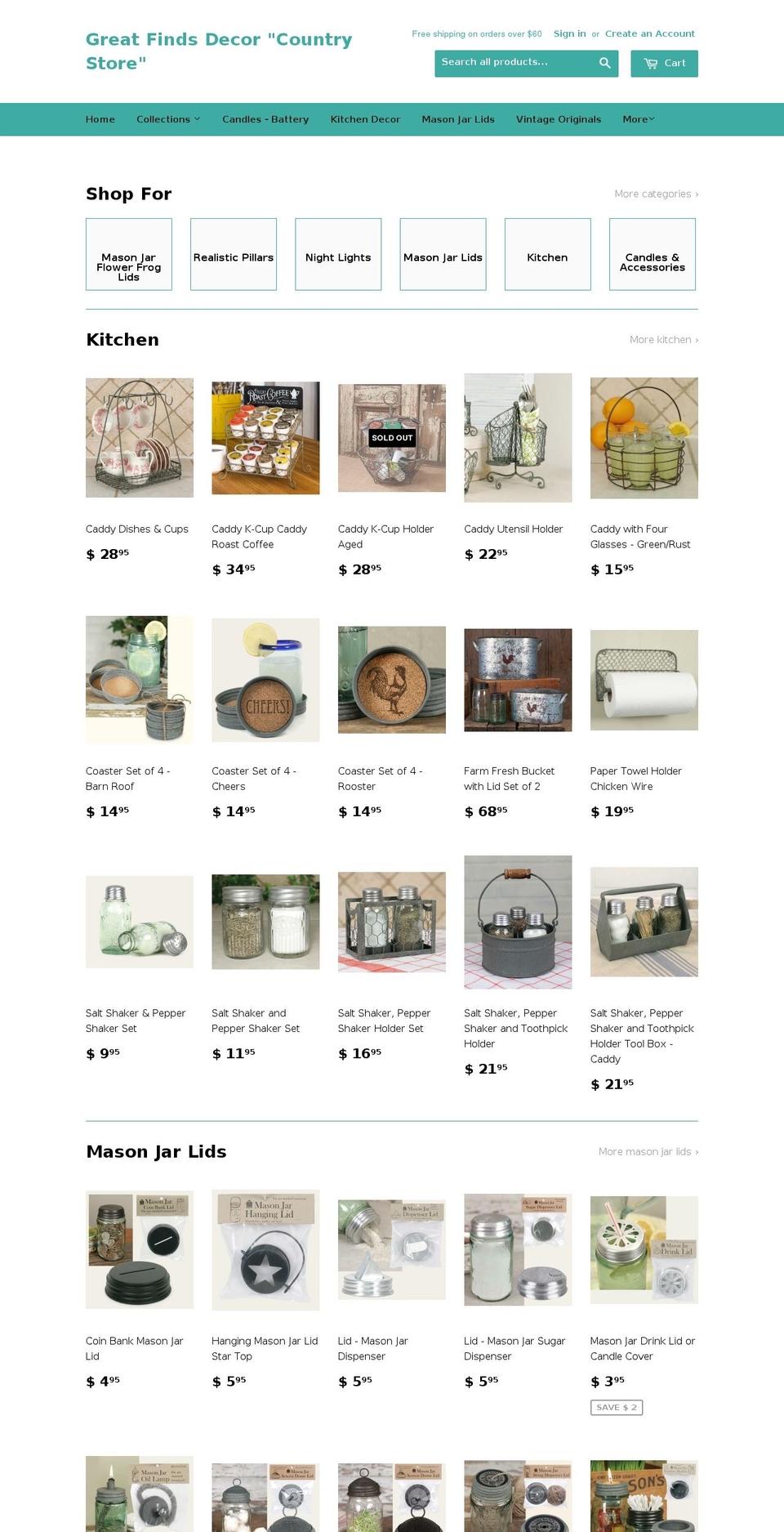 greatfindsdecor.com shopify website screenshot
