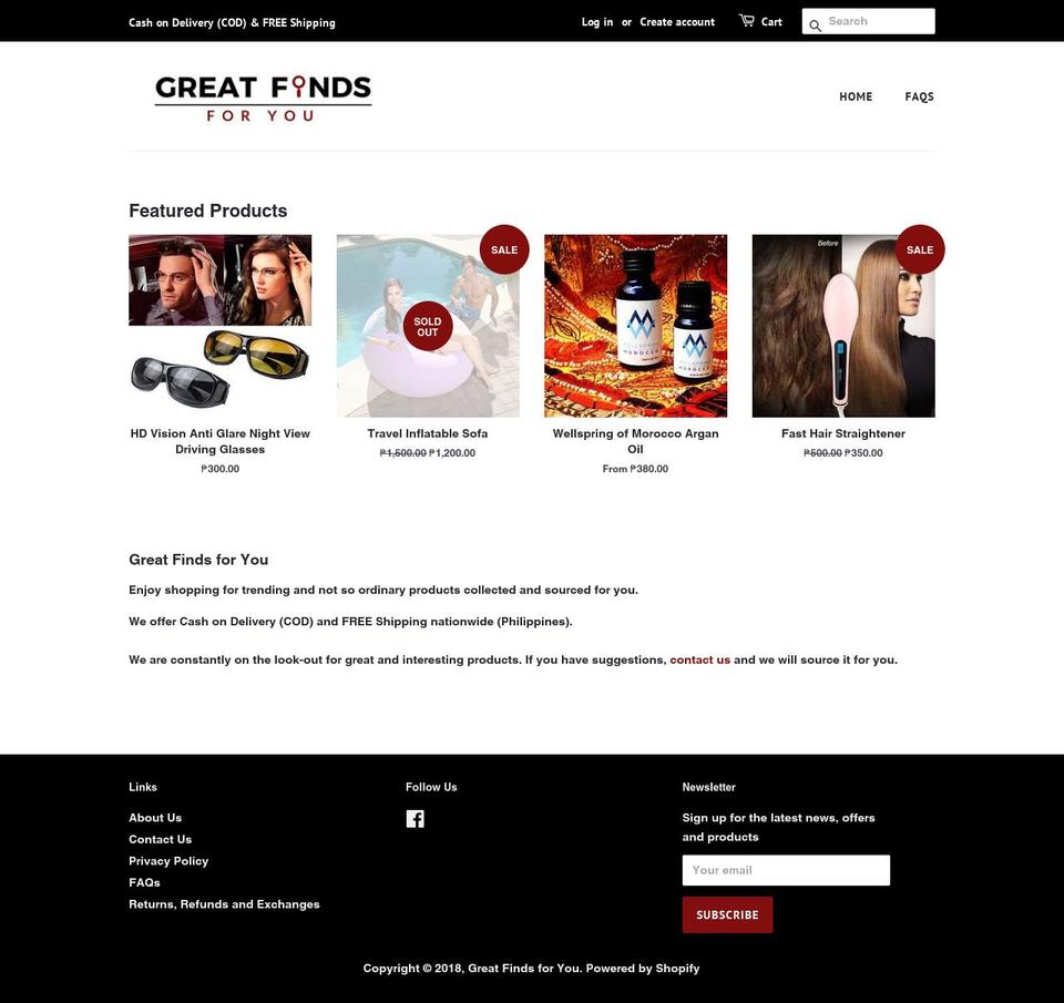 greatfindsforyou.com — Shopify storefront screenshot