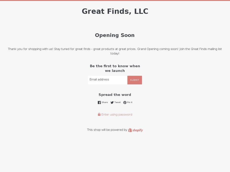 greatfindsllc.com — Shopify storefront screenshot