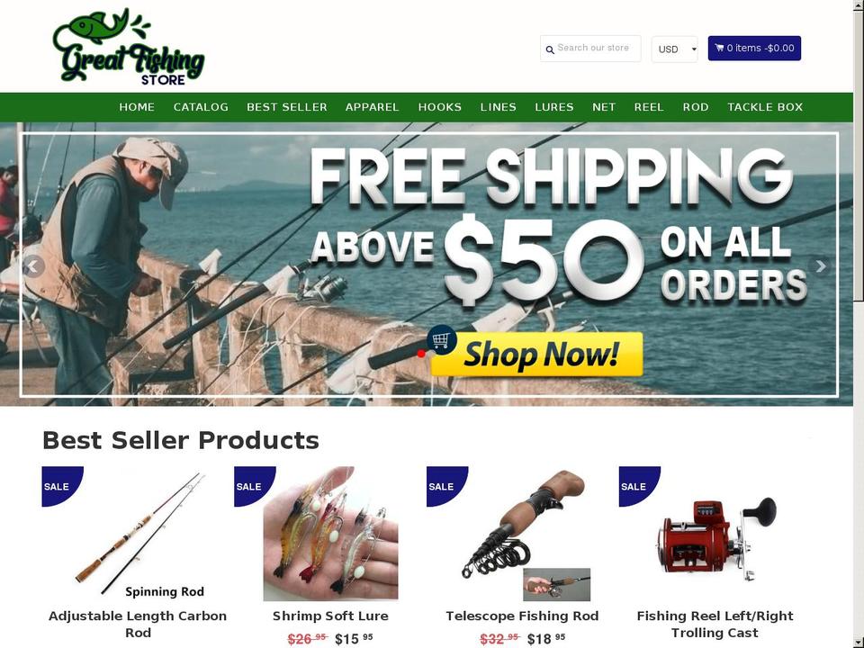 greatfishingstore.com — Shopify storefront screenshot
