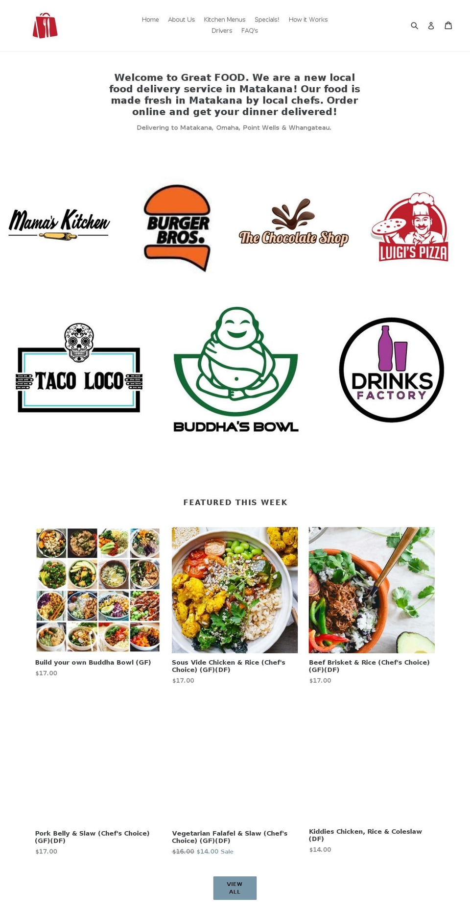 Zapiet Shopify theme site example greatfood.co.nz